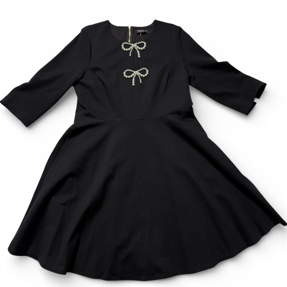 Kate Spade Elegant Black Dress with Pearl Accents
